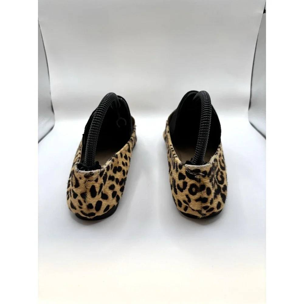 Steve Madden Feather-L Calf Hair Loafers Leopard Print Pointed Toe Sz 6.5‎
